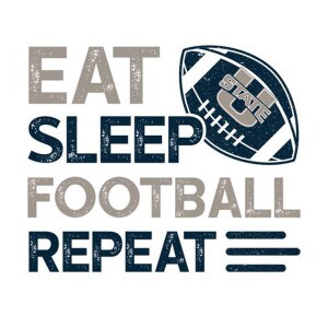 U-State Eat Sleep Football Repeat Sticker